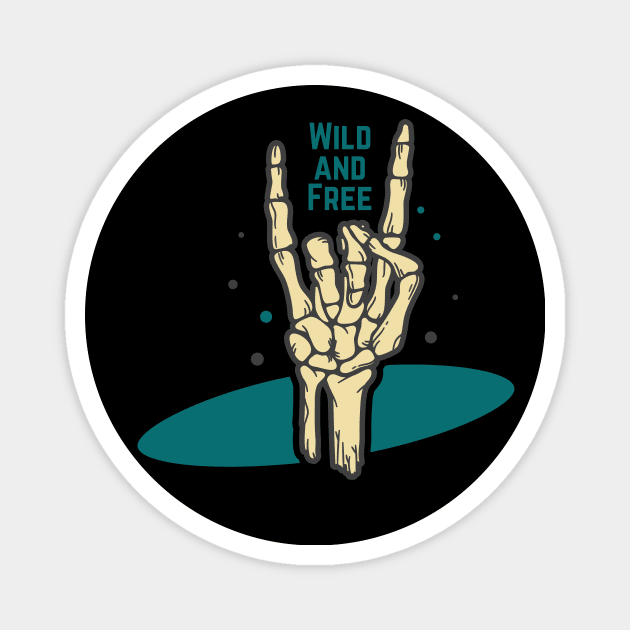 Sign of the Horns Wild & Free Magnet by 4ntler